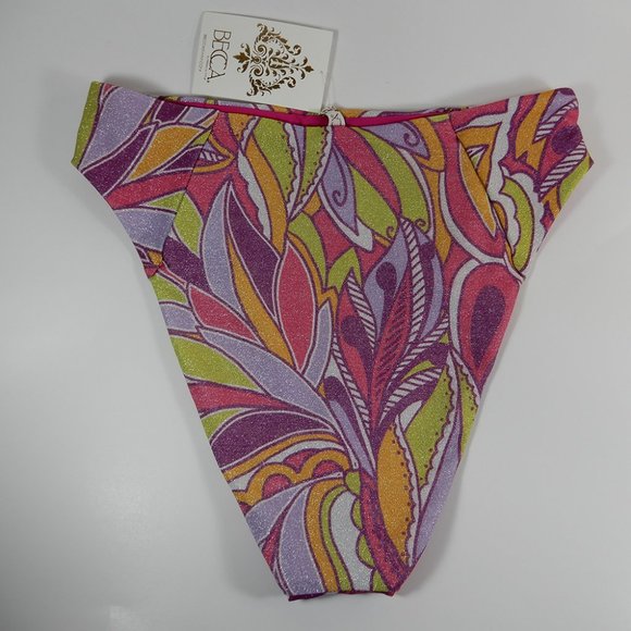 BECCA Rebecca Virtue Psychedelic BIKINI SET Size M Halter Top High Waist Bottom - Picture 9 of 13